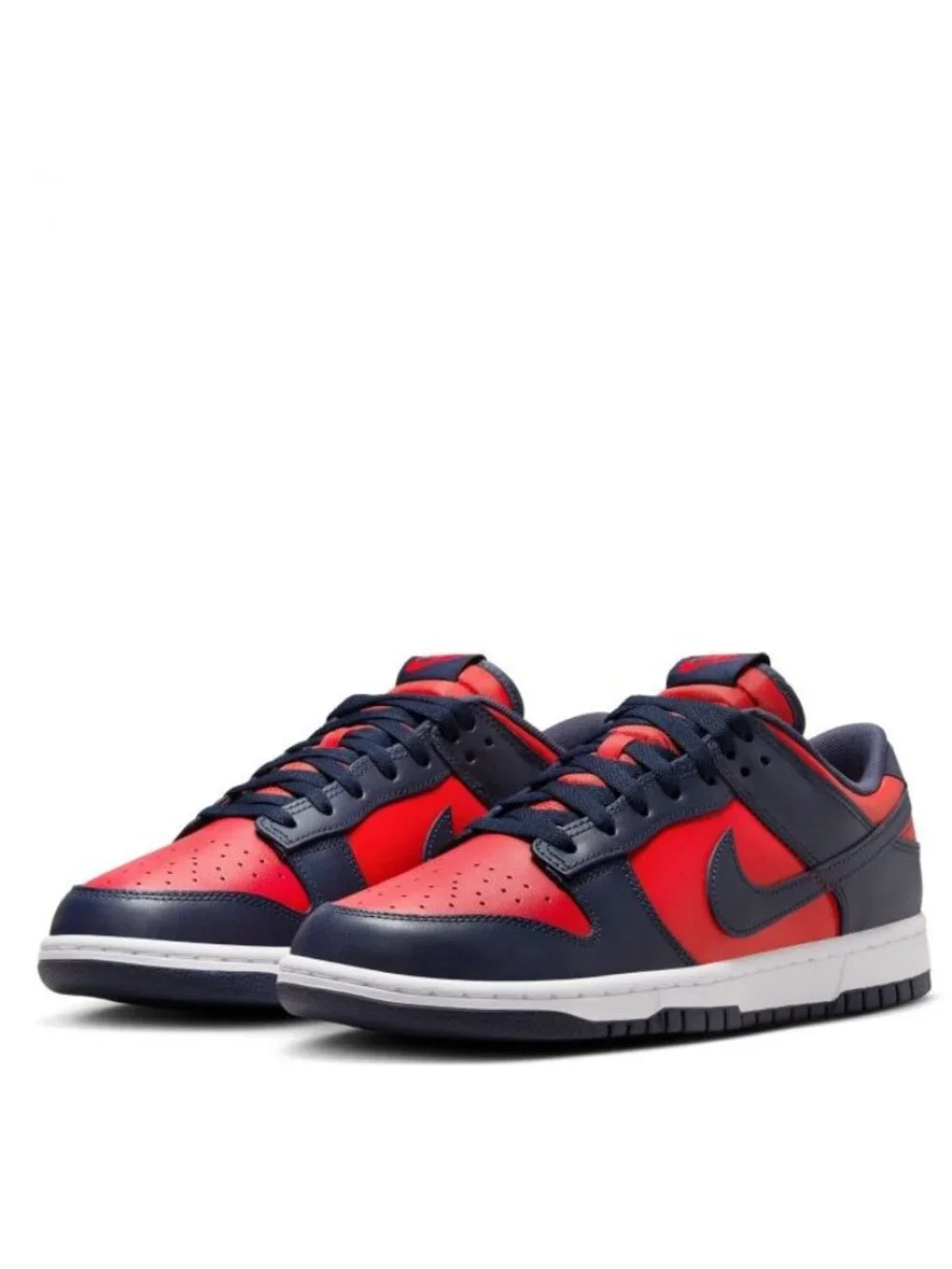 NIKE Men's Dunk Low Retro Navy Red Shoes Size 11 - Picture 2 of 12